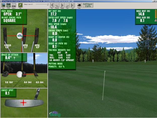 Page 33 of 94 The resulting view shows the trajectory of your ball as it traverses the green. Observe what the Swing Analyzer is telling you.
