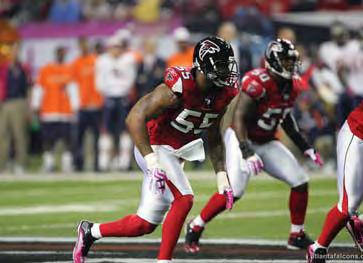 DE JOHN ABRAHAM THE PREDATOR In 2008, Falcons DE John Abraham set a Falcons franchise record with 16.5 sacks after totaling 14.0 in his first two seasons with the team.
