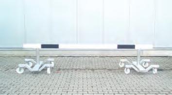 The trolley is used to store and move the steeplechase hurdles. It provides space for one set of hurdles.