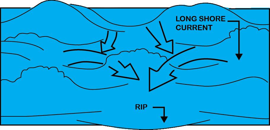 Chapter 5 Weather and Oceanography B.11.f. Rip Currents Rips are created along a long beach or reef surf zone.