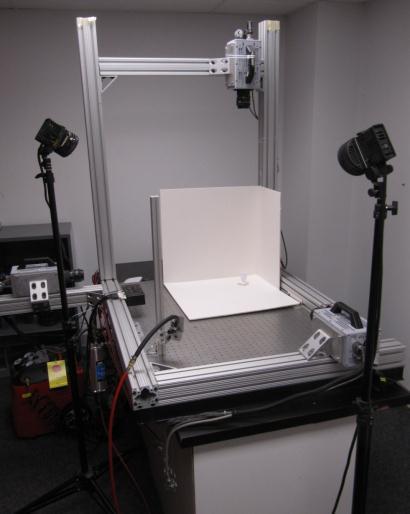 II. METHODS 1: Experiment Setup 1.1: 3D High speed photogrammetry system The photogrammetry system used in collecting the images of insects' free flight in our laboratory is shown in Figure 1.