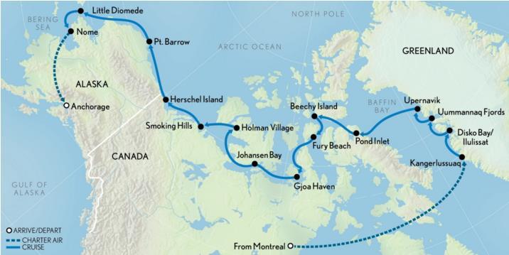 Figure 4 [Greenland, Spitsbergen and Franz Josef Land illustrative route.