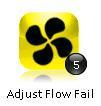 2) Select Key 5 Adjust Flow Fail and the following screen is displayed: Adjust flow fail 3) Manual adjustment of the flow fail is available via this option and can be carried out with use of Key 4