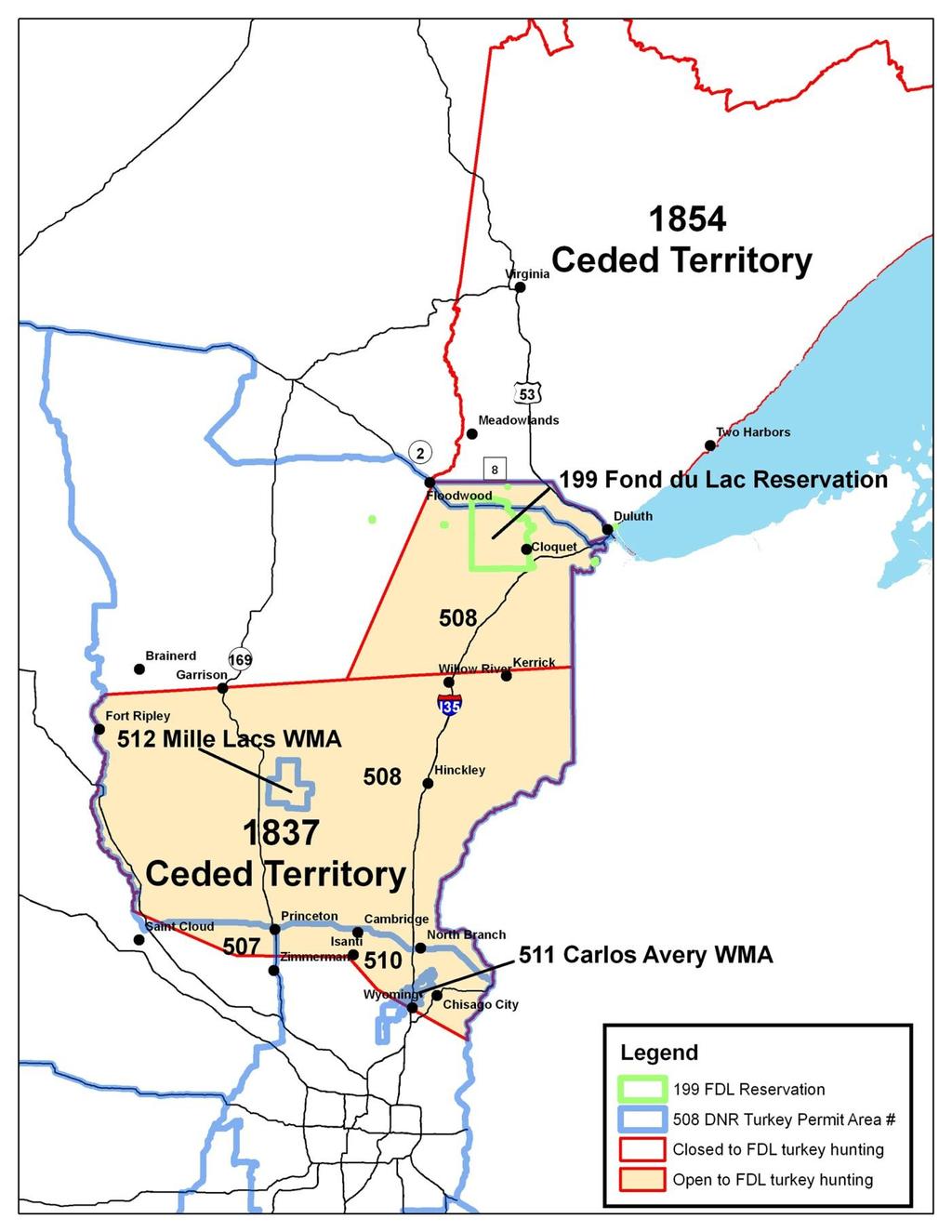 units or the FDL Reservation within 3 business days of harvest (Fig. 2). Figure 2. The FDL Reservation, DNR turkey units and areas open to FDL spring and fall turkey hunting.