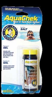 The double blister pack contains a 10 ct. bottle of AquaChek White Salt Titrators and a 25 ct.