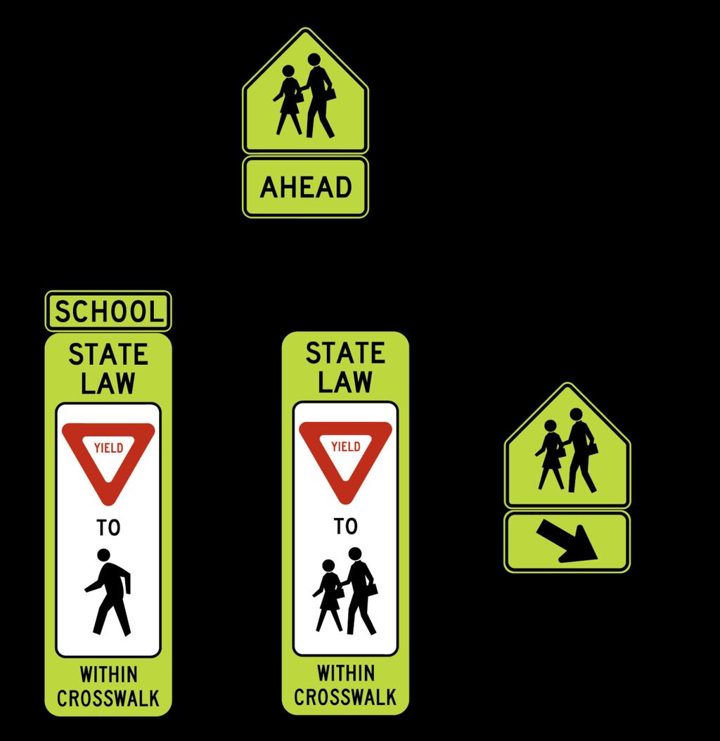 2012 Edition Page 839 Figure 7B-5. In-Street Signs in School Areas Notes: 1.