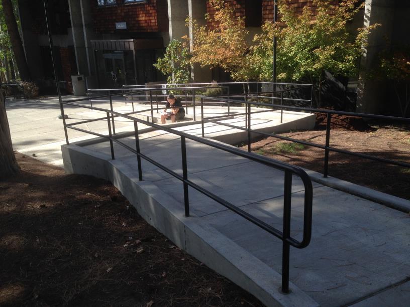 Quiz 3. Remember when you all were so busily running around campus measuring the grades of staircases? A few terms ago, I diligently measured the ADA ramp outside of Modoc Hall.