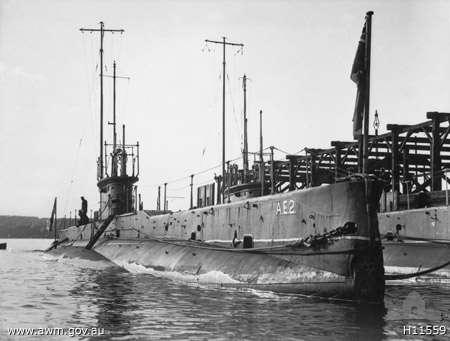 AE1 and AE2 sailed from UK in early 1914 and joined HMAS Sydney I in the Indian Ocean, and indeed both boats were occasionally towed by Sydney to arrive in Sydney town on 24th May 1914.