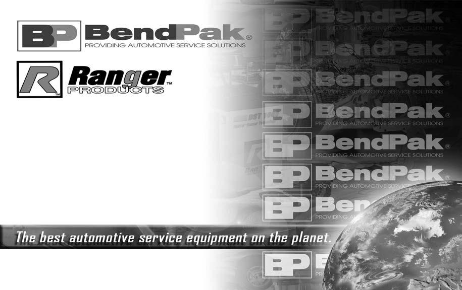 For Pars Or Service Conac: BendPak Inc. / Ranger Producs 164 Lemonwood Dr. Sana Paula, C.