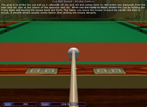 Cue Ball Speed In this Lesson you learn how to control the distance the cue ball moves depending