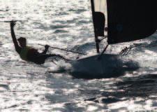 Downwind, using the 13,2 m2 gennaker, the boat is stable and easily driven with plenty of power to the highly manoeuvrable and lightweight hull.