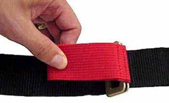 Pull slightly on the free tail end of the webbing to firmly seat the three-bar buckle on top of the twobar buckle (Fig 9). 3. Tighten the restraint by pulling on the free end of the webbing.