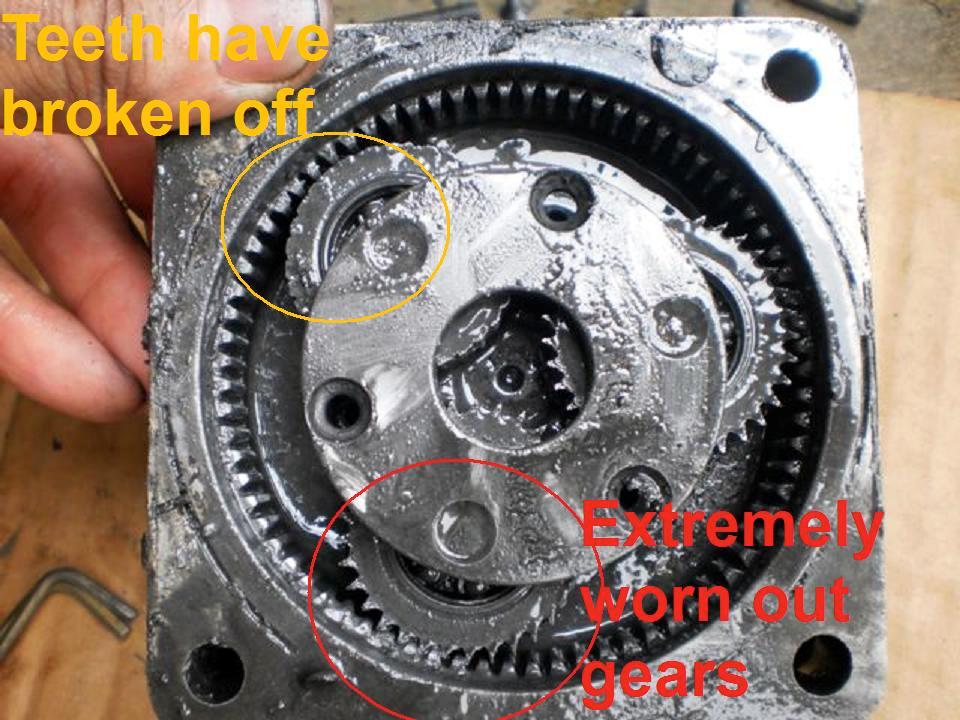 Page 25 of 39 Planetary gear end of life replacement The gearbox should be removed and teeth inspected for excessive wear every 6,500 Kms ( 4000 miles).