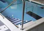 width of the pool, to assist patients with balance