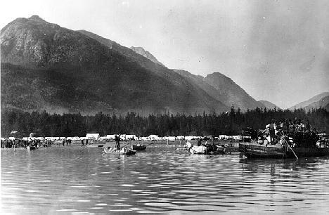 Skagway and Dyea, Alaska, located 600 miles south of the gold fields, were the closest saltwater ports to the Klondike.