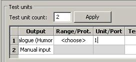 : [Only active with the "Analogue (Humor20)" output] Here, you select what the output signal of the test unit