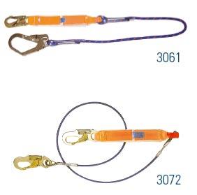 8m with H1 hooks each end 3055A Energy absorbing adjustable lanyard 1.8m with H1 hook and H3 scaffold hook the other end 3055L Energy absorbing webbing lanyard 1.