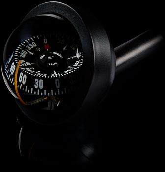 This universal compass can be used in its bracket as a steering compass or as a handheld sighting compass. 70UNE can be installed in any inclination or position, even upside down.