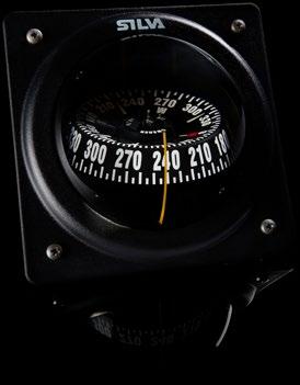 A Bulkhead mount compass designed for yachtsmen that demand absolute accuracy and a steady card in all conditions. The 70P handles unlimited slope of the keel line and a 30º heeling angle.