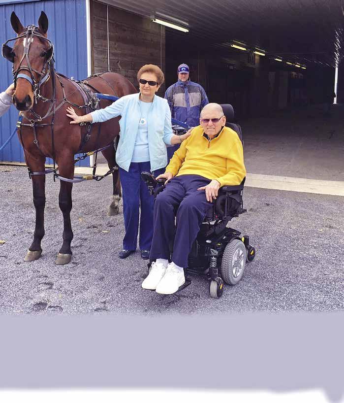 PROFILE Gesek Family INSTANT CONNECTION: Barbara and Bill Gesek, an MS survivor, met pacing colt Mr Bill G for the first time at the Ben Stafford Stable in Felton, Del.