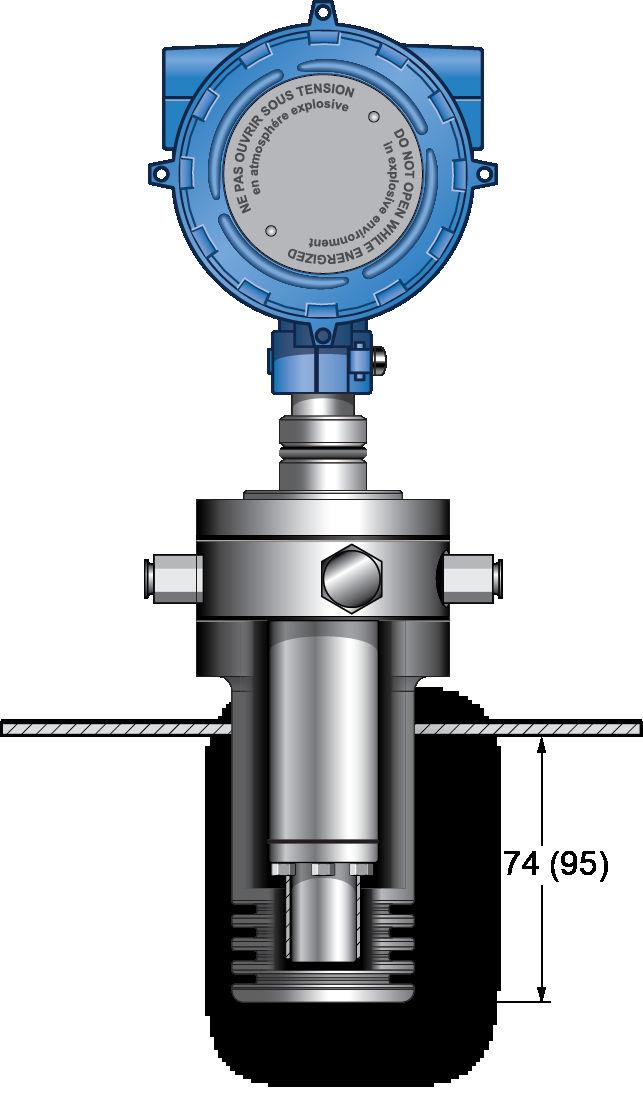 Mounting Figure 2-2: Typical installation in pipeline (with thermo-well pocket) Dimensions are in inches. 2.2 Connect the gas bypass lines Once you have mounted the meter in the pipeline, you are ready to connect the gas bypass lines.