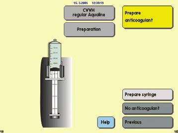 Module 2: Lesson 2: Preparing Aquarius 27 4. Prepare anticoagulant syringe A. Aquarius may use a 50 ml or 60 ml syringe filled to a maximum of 50 ml.