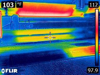 Successful Trial Thermal Imaging between coils Heat transfer from Work