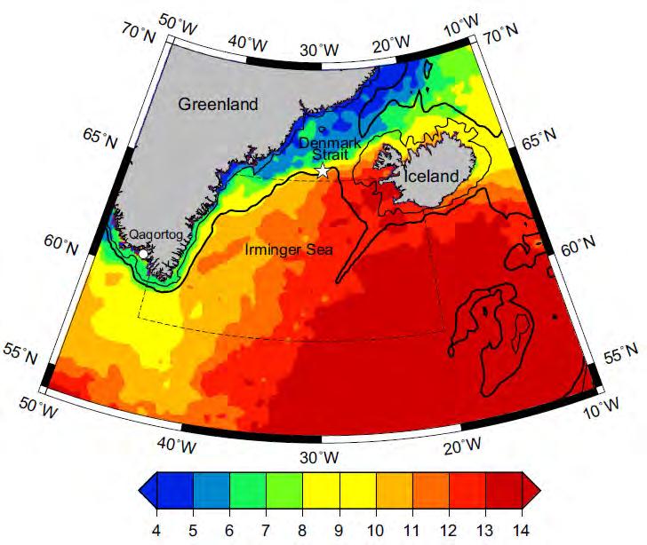 Key environmental variables Bluefin tuna were captured east of Greenland (65 N) during exploratory fishing in Aug 2012 together with 6 tonnes of mackerel, which is a preferred prey species and itself