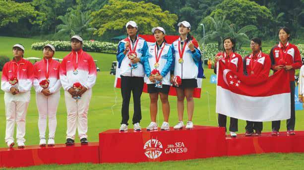 Singapore achieved our best SEA Games performance with a podium finish in all four events winning the men s team and individual silver and women s team and individual