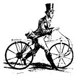 The front wheel, provided with pedals, was considerably bigger than the rear wheel, and the seat was placed above the big wheel.
