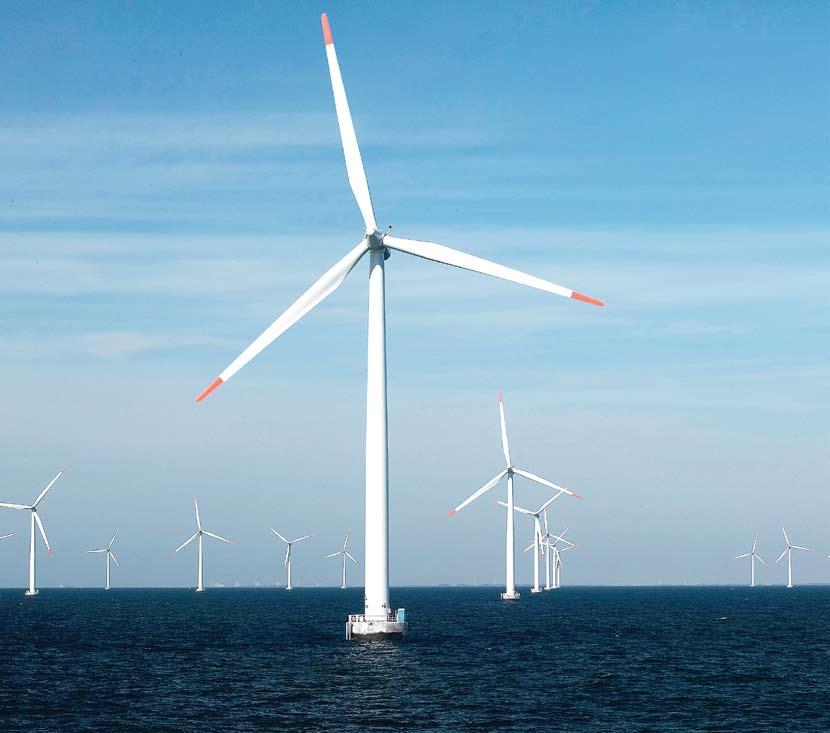Wind Energy offshore in Europe Creating facts at sea Rødsand I formerly Nysted wind farm off the Danish coast totals 72 Siemens wind turbines, with a capacity of 2.3 MW each. Foto: Ole Christiansen/E.