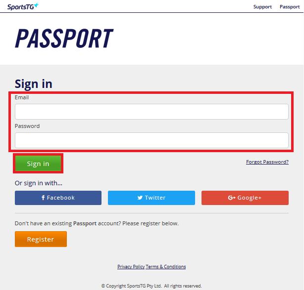 Step 2 Activate your SportsTG Passport 1. A confirmation email will be sent by SportsTG to your nominated email address; please ensure to check your Junk/Spam Mail folders.