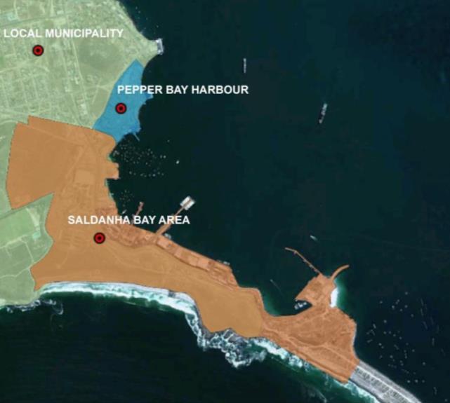 not reliant on a source of seawater, and this process could be undertaken some distance from the harbour, e.g. at the Saldanha Industrial Development Zone.