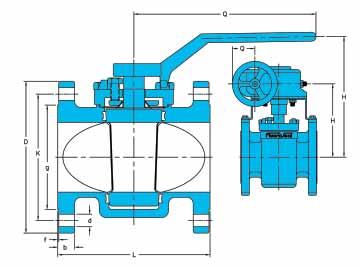 2-WAY ANSI/ASME CLASS 150 LBS Dimensions to ANSI B16.5 & B16.10 1 Six (6) top holes * 2 1/2 valves are made from 3 casting, but flanges are machined to 2 1/2 dimensions 1/2 4.25 108.00 3.38 86.00 3.50 88.