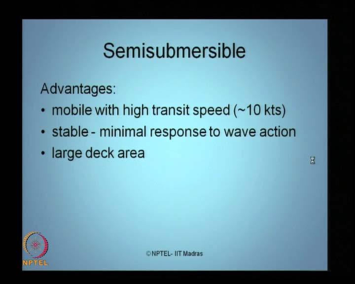 (Refer Slide Time: 45:07) There are many merits of semisubmersibles.