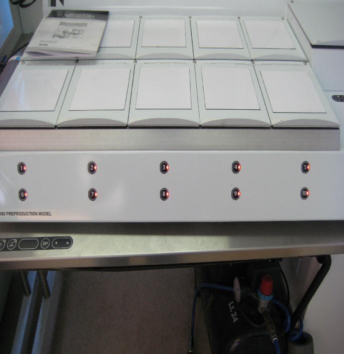 8 Control panel for G185 incubator In the below table the control panel is explained. (Alarm button) - is used to mute an audible alarm.