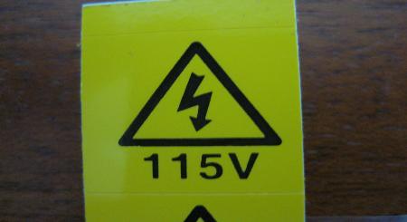 Warning for 110/115V countries.