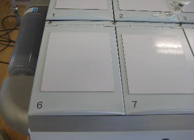 Chamber numbers on the front of the incubator, can be seen in