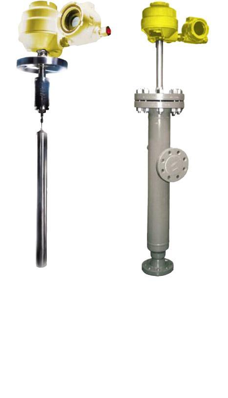 C. Displacers 8 Displacer level instruments exploit Archimedes Principle to detect liquid level by continuously measuring the weight of a rod immersed in the process liquid.
