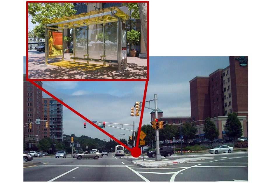 Image showing how an enhanced bus shelter and pull-off area can be