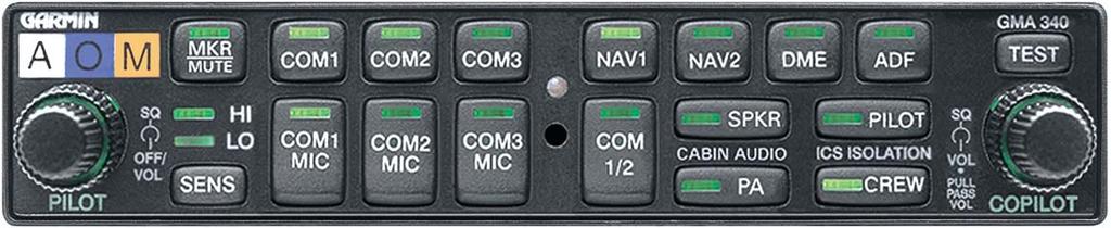 Section 7 Description of the Airplane and Systems Columbia 400 (LC41-550FG) GARMIN GMA 340 AUDIO PANEL General The Garmin GMA 340 VHF Communication Transceiver/VOR/ILS Receiver/GPS Receiver is