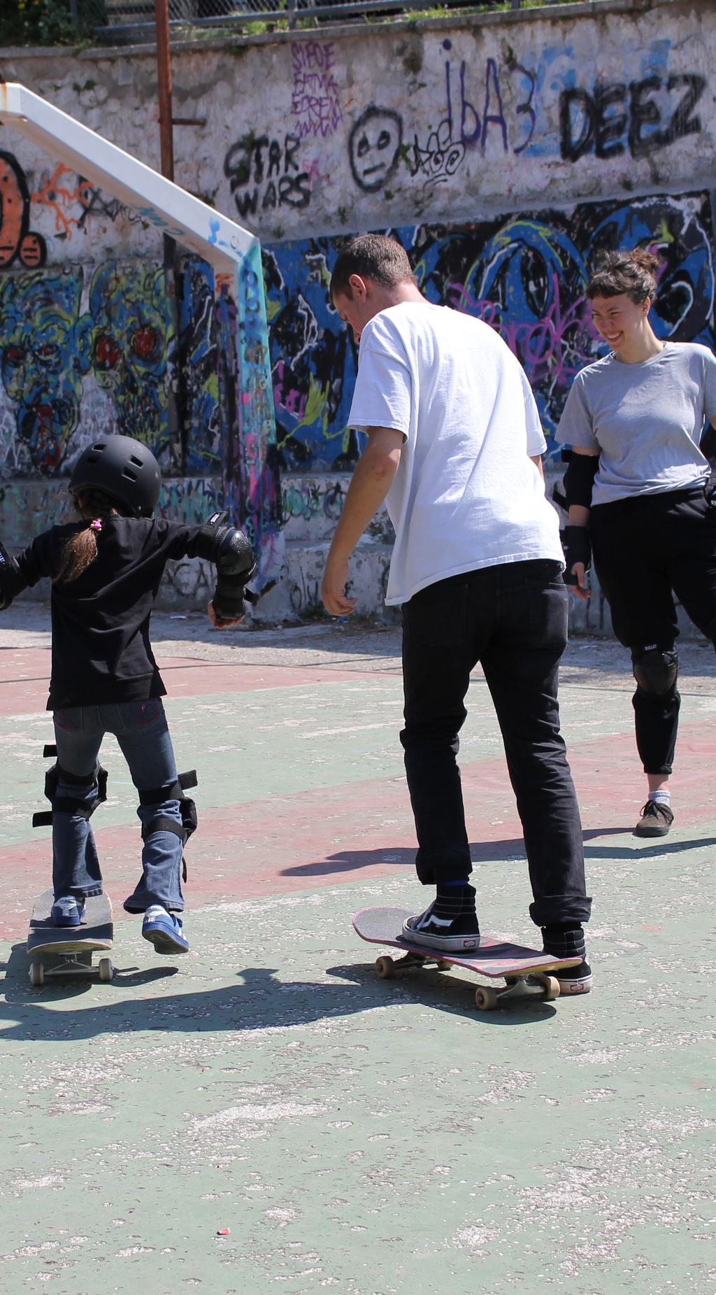 Gender Equality Skateboarding is for everyone. We promote female participation in our sessions by promoting skateboarding as a mixed activity, using female instructors and offering all women sessions.