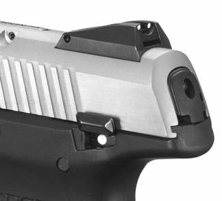 shut, ensuring that the pistol will be ready to fire when the safety is disengaged. To disengage the manual safety, point the pistol in a safe direction and push either safety lever fully downward.