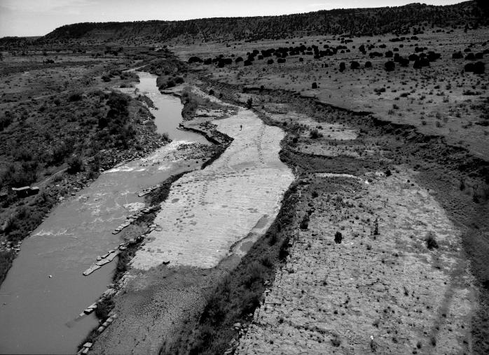 Picketwire Canyonlands, SE Colorado - Rock vanes used to protect dinosaur trackway.