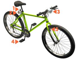 Cycle Safety Things Your Bike Must Have 1. a rear red or yellow reflector at the back 2. * a steady or flashing rear-facing red light that can be seen at night from a distance of 100 metres 3.