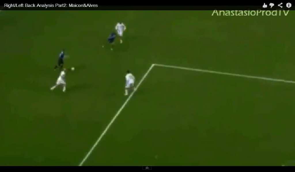 Once the pass through splits the defenders, can Maicon make the right decision?