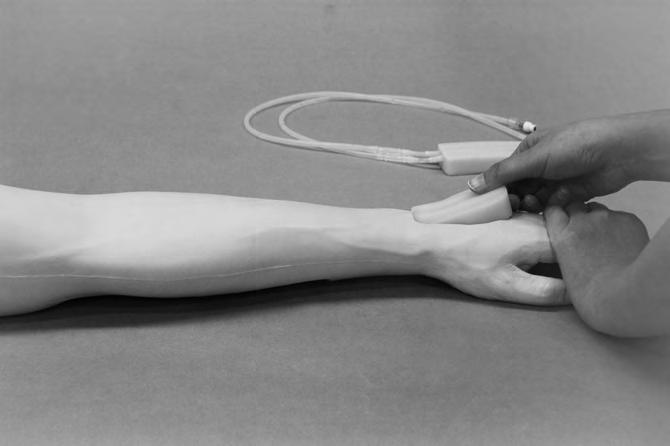 model body while holding the tubes on the other side