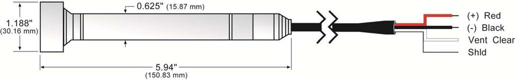 DIMENSIONS Step Three Technology: A sealed pressure transmitter is placed near or on the bottom of the tank.