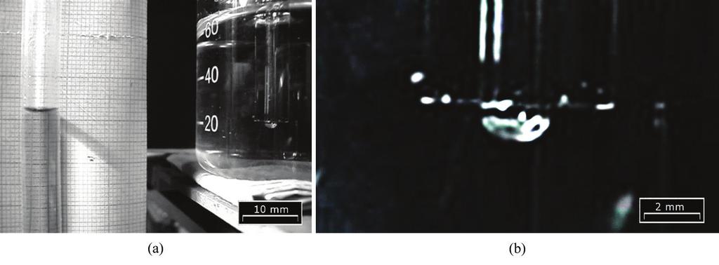 1 Benedetto et al. Materials Research Figure 5. Pictures of the video recording of the experimental measurement. (a) Maximum pressure instant and (b) ellipsoidal bubble. Table 1.