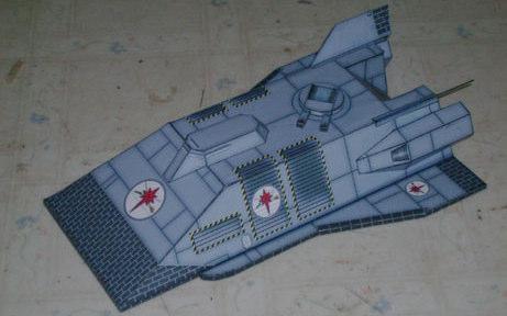 Leopard-class Dropship By Dog Hair Terrain (For use with Battletech, Mechwarrior: Dark Age, or 6mm/1:285 micro armor games) Printing. This model was designed to be printed on 8 ½ x 11 paper.